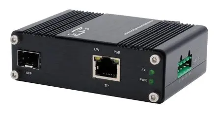 Produktfoto 1 von Exsys Medienkonverter, Voll-Duplex, Halb-Duplex, Singlemode 550 m 1000 Mbps, Anschluss: 10/100/1000 Base T 100/1000X Sfp