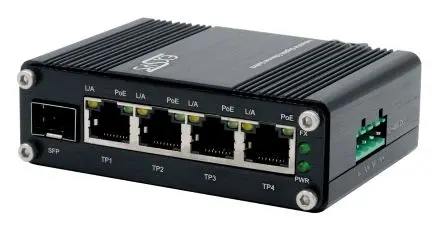 Exsys EX-62020POE-SFP Netzwerk Switch 5-Port Unmanaged PoE-Switch Power Over Ethernet
