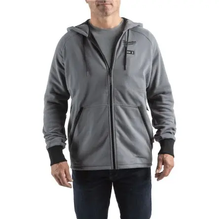 Produktfoto 1 von Milwaukee M12 Herren Kapuzenpullover, Baumwolle, Polyester Grau Reißverschluss, Größe L