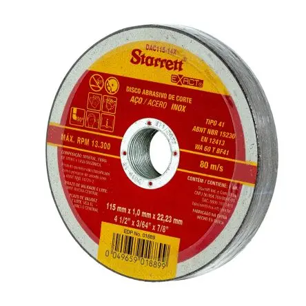 Produktfoto 1 von Starrett DAC Glasfaser Ø 115 mm / Stärke 13 mm, Korngröße 15 x 1 x 22.23 mm 6 pro Paket