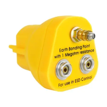 Produktfoto 1 von RS PRO Erdungsstecker Erdanschluss-Stecker 10 mm Bolzen zu M5-Pfosten Euro EN 61340-5-1 konform