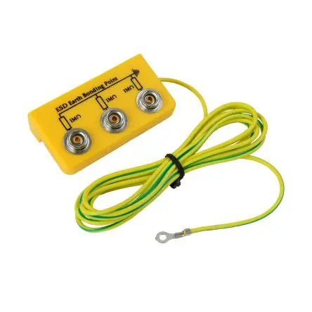 Produktfoto 1 von RS PRO ESD-Erdungsbaustein Erdanschluss-Winkel 10 mm Druckknopf Öse EN 61340-5-1 konform
