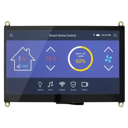 Produktfoto 1 von NEWHAVEN DISPLAY INTERNATIONAL TFT-LCD-Anzeige 7 Zoll 24 Bit parallel Digitales RGB Touchscreen Kapazitiv, 800 x 480