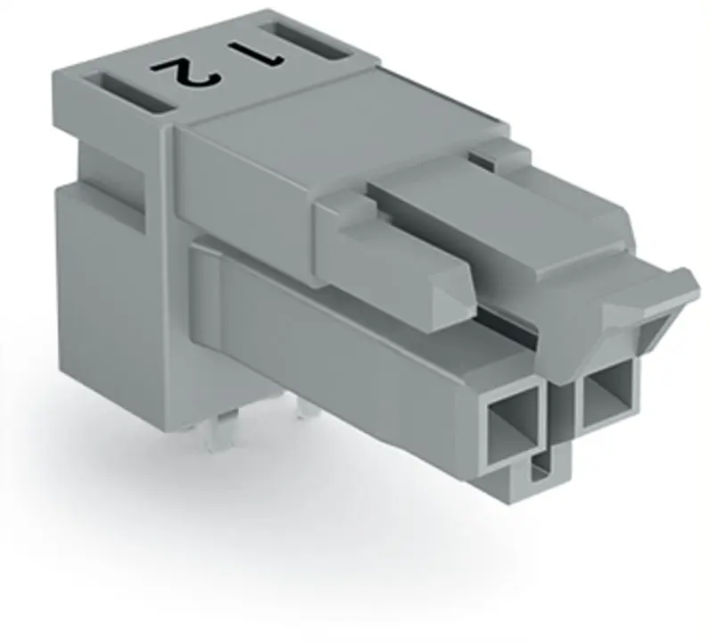 Produktfoto 1 von WAGO 890 Leiterplattenbuchse gewinkelt 2-polig / 1-reihig, Raster 4.4mm