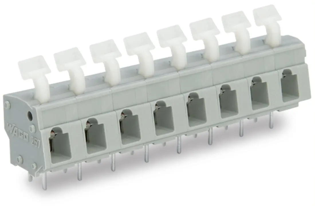 WAGO 257 Leiterplattensteckverbinder / Stecker, für Durchsteckmontage, 16-polig / 1-reihig, Raster 7.5/7.62mm