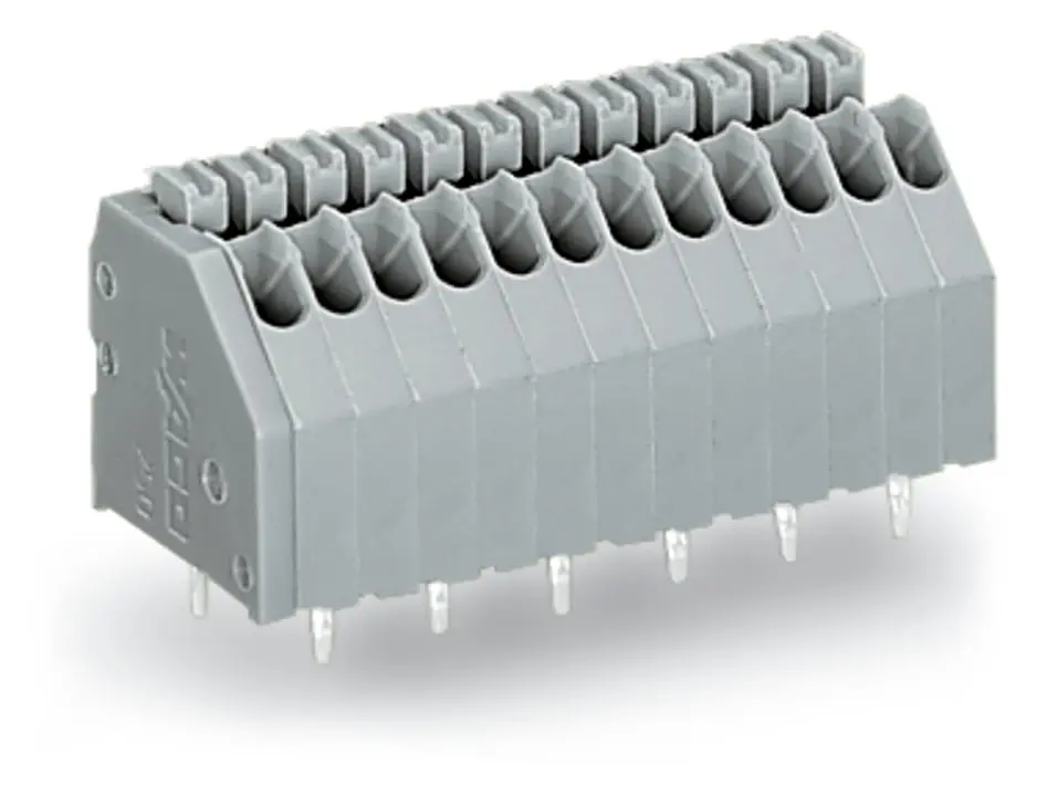 WAGO 250 Leiterplattensteckverbinder / Stecker für Durchsteckmontage 12-polig / 1-reihig, Raster 2.54mm