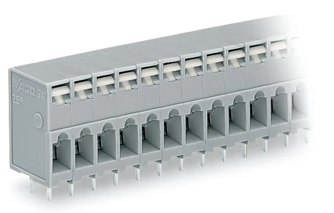 WAGO 741 Leiterplattensteckverbinder / Stecker für Durchsteckmontage 7-polig / 1-reihig, Raster 5mm