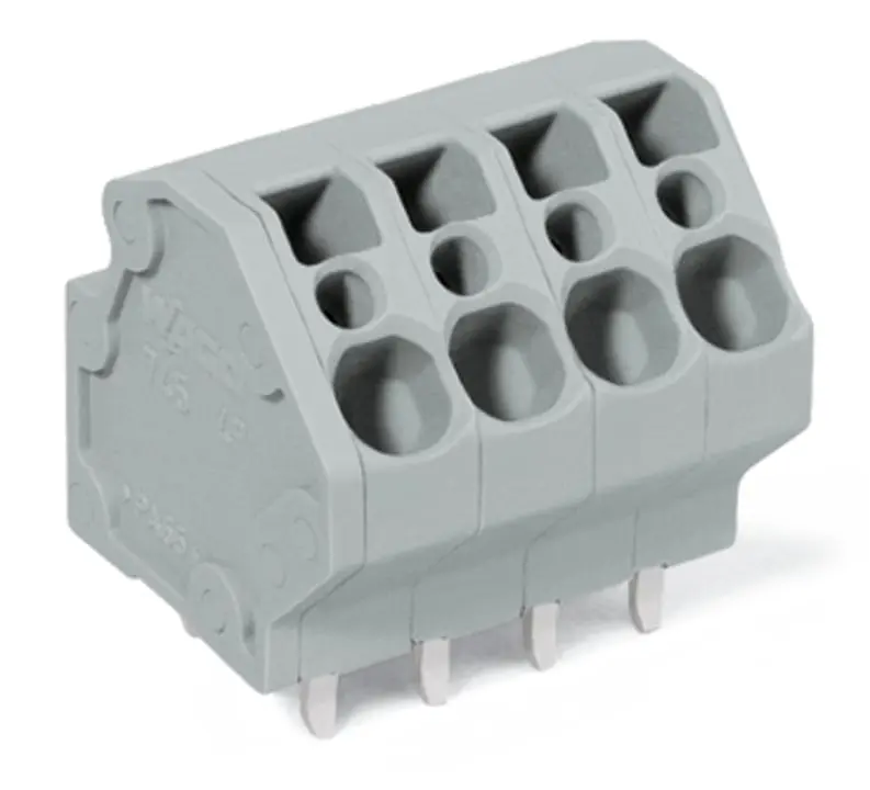 WAGO 745 Leiterplattensteckverbinder 45 Grad, Durchsteckmontage, 12-polig / 1-reihig, Raster 5 mm