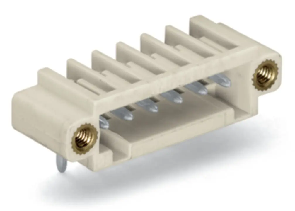 WAGO 734 Stiftsockel Abgewinkelt, 10-polig / 1-reihig, Raster 3.5 mm Raster Durchsteckmontage, MCS, Ummantelt