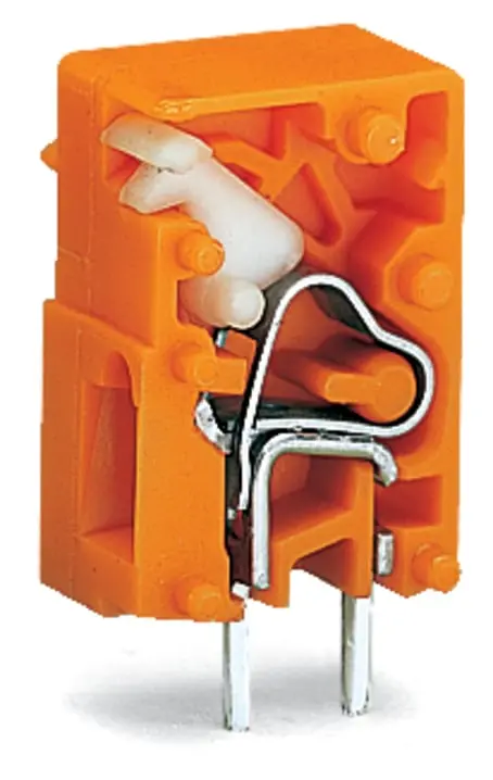 WAGO 741 Leiterplattensteckverbinder / Stecker, für Durchsteckmontage, 1-polig / 1-reihig, Raster 7.62mm