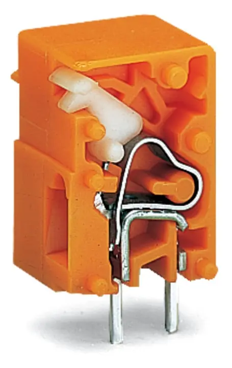 WAGO 741 Leiterplattensteckverbinder / Stecker, für Durchsteckmontage, 1-polig / 1-reihig, Raster 10.16mm