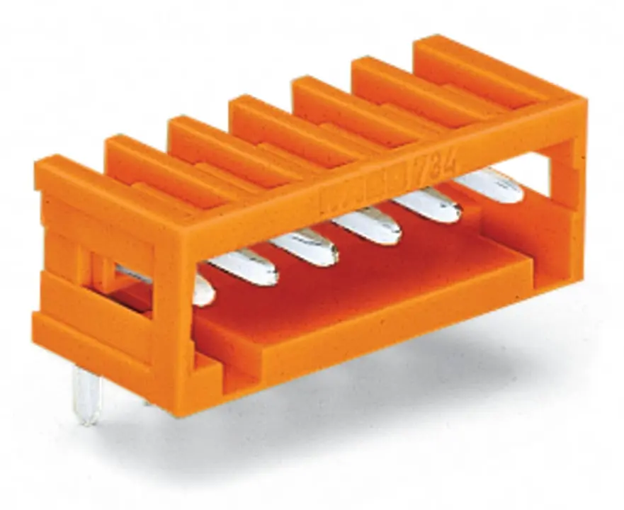 Produktfoto 1 von WAGO 734 Header gewinkelt, 10-polig / 1-reihig, Raster 3.5mm, Ummantelt