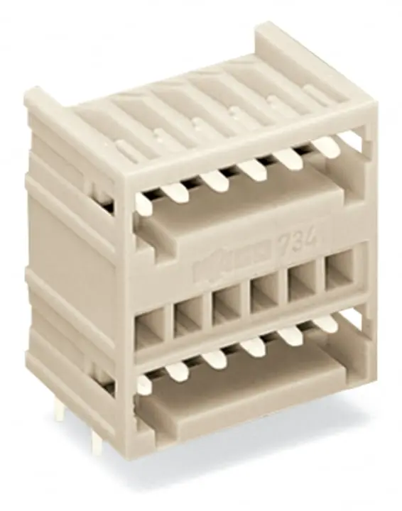 Produktfoto 1 von WAGO 734 Series Header gewinkelt, 12-polig / 2-reihig, Raster 3.5mm, Nicht ummantelt