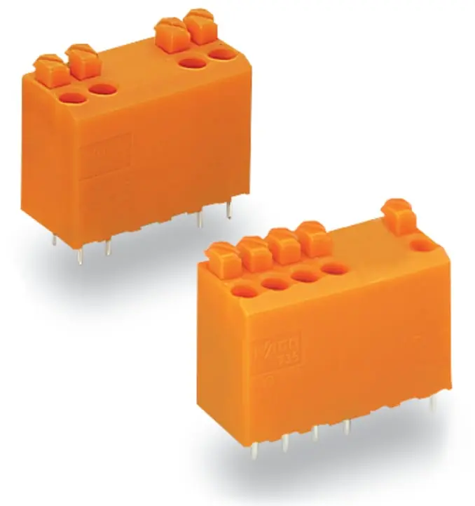 WAGO 735 Leiterplattensteckverbinder / Stecker, für Durchsteckmontage, 4/5-polig / 1-reihig, Raster 3.81mm