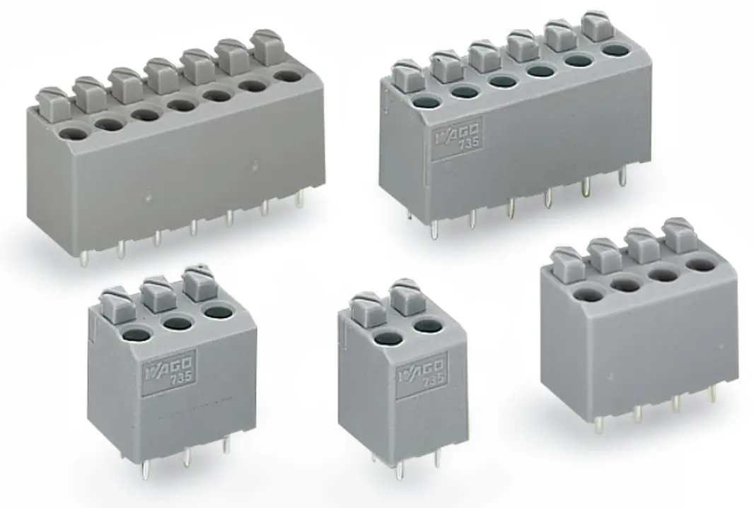 WAGO 735 Leiterplattensteckverbinder / Stecker, für Durchsteckmontage, 3-polig / 1-reihig, Raster 5mm
