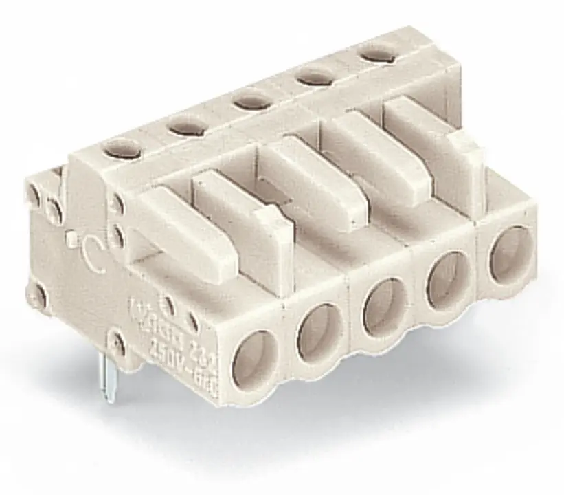 WAGO 722 Series Leiterplatten-Stiftleiste gewinkelt 16-polig / 1-reihig, Raster 5mm
