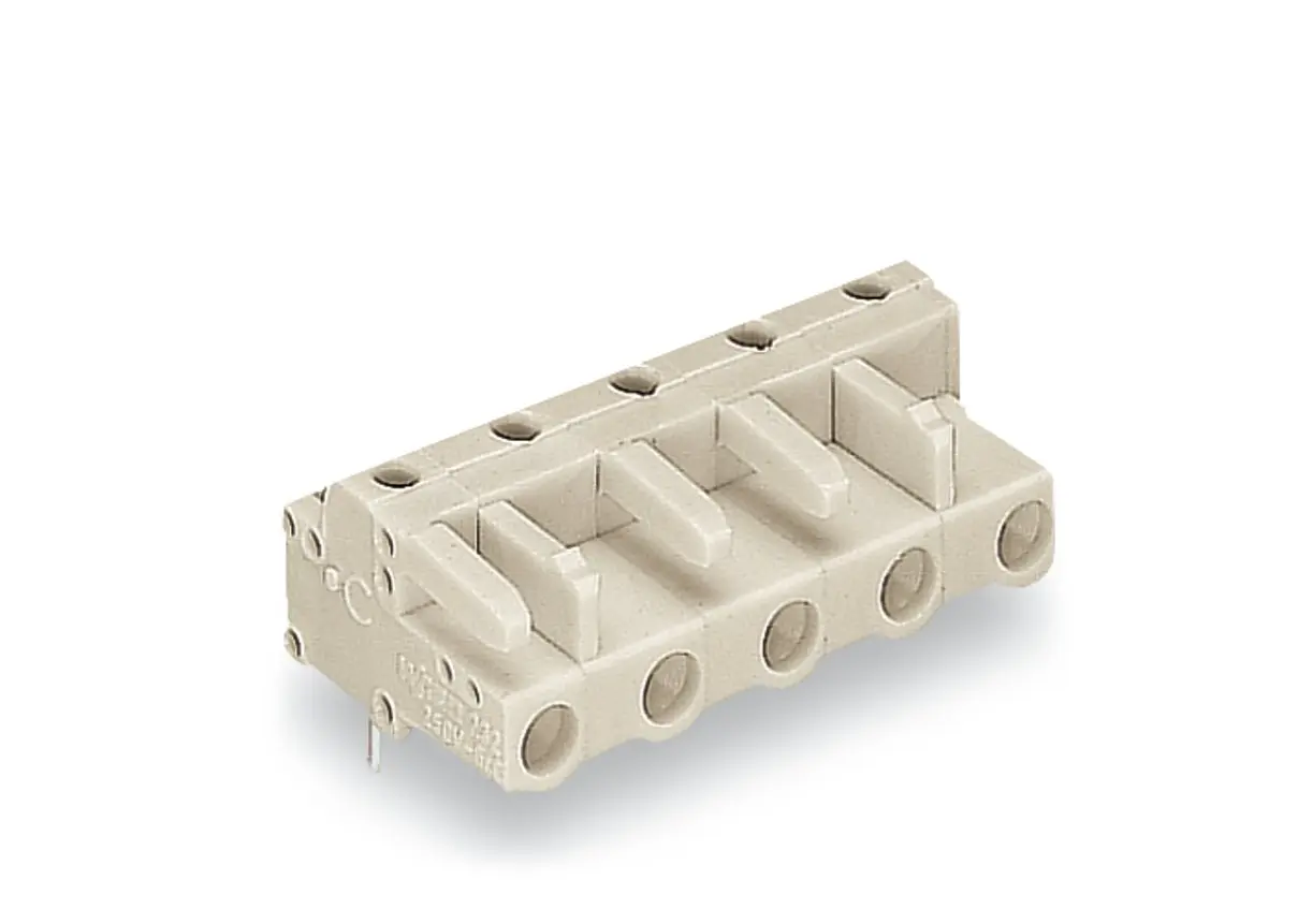 WAGO 722 Series Leiterplatten-Stiftleiste gewinkelt 3-polig / 1-reihig, Raster 7.5mm
