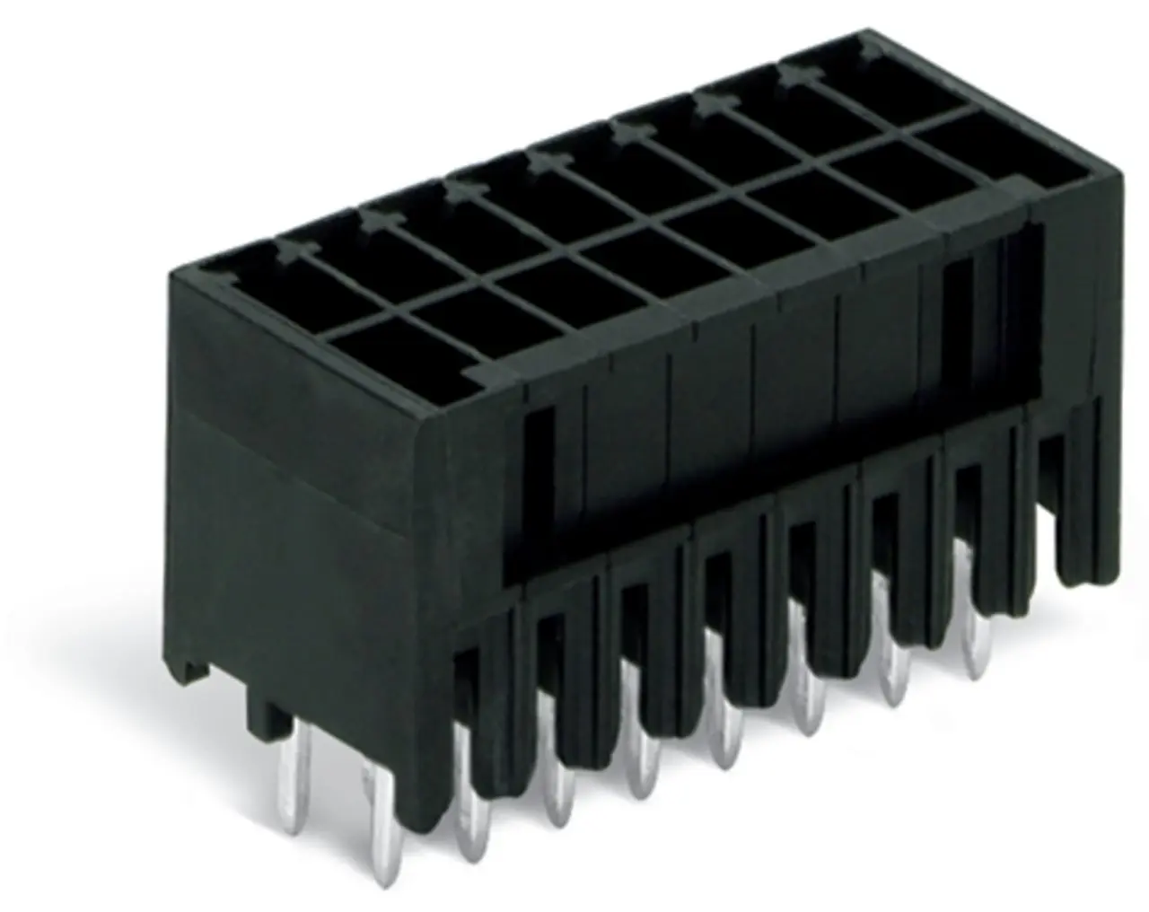 WAGO 713 Stiftsockel Gerade, 14-polig / 2-reihig, Raster 3.5 mm Raster Durchsteckmontage, MCS, Ummantelt