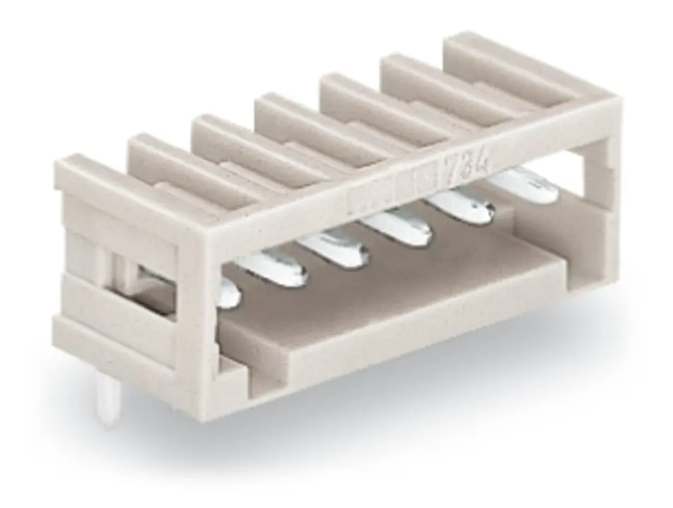 Produktfoto 1 von WAGO 733 Header gewinkelt, 6-polig / 1-reihig, Raster 2.5mm, Ummantelt