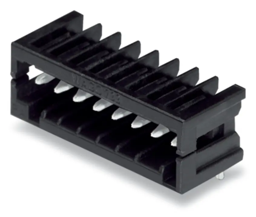 Produktfoto 1 von WAGO 733 Header gewinkelt, 6-polig / 1-reihig, Raster 2.5mm, Ummantelt