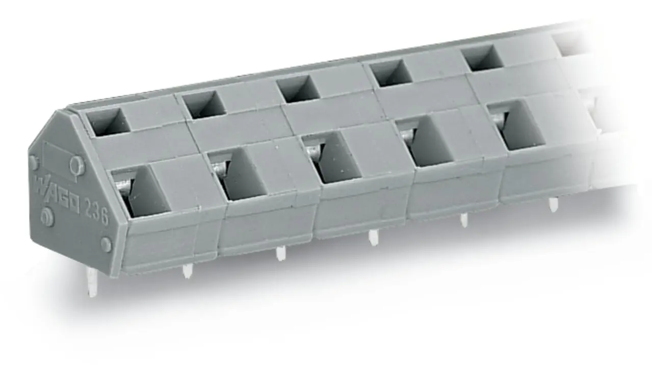 WAGO 236 Printklemme / Stecker, für Durchsteckmontage, 6-polig / 1-reihig, Raster 10/10.16mm