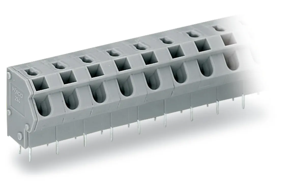 WAGO 254 Leiterplattensteckverbinder / Stecker, für Durchsteckmontage, 2-polig / 1-reihig, Raster 7.5/7.62mm