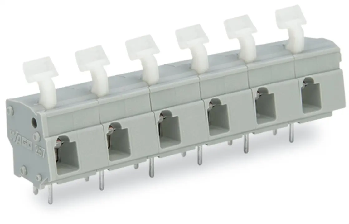 WAGO 257 Leiterplattensteckverbinder / Stecker, für Durchsteckmontage, 3-polig / 1-reihig, Raster 10/10.16mm