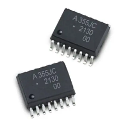 Produktfoto 1 von Broadcom ACPL-355JC Oberfläche 2 Optokoppler DC-In, 16-Pin SO-16, Isolation 5000 V eff.