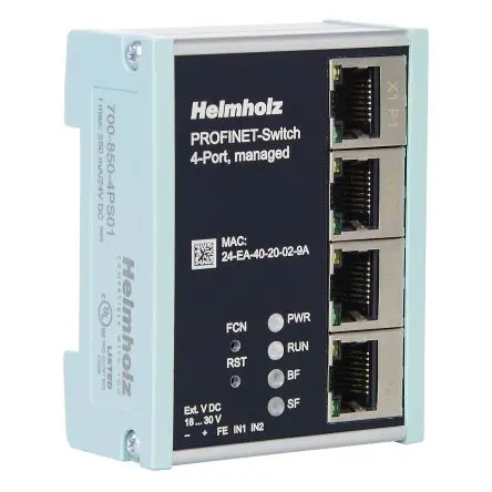 Produktfoto 1 von Helmholz GmbH & Co. KG 700-850-4PS01 Ethernet-Switch 4-Port Managed 100Mbit/s