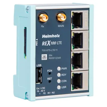 Helmholz REX 100 LTE REX 100 LTE RJ45-Buchse, 10 Basis-T, 100 Base-T Industrieller Router