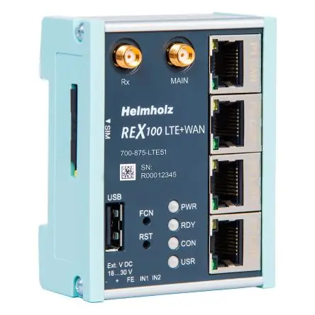 Helmholz REX 100 LTE REX 100 LTE RJ45-Buchse, 100 Base-T, 10 Basis-T Industrieller Router