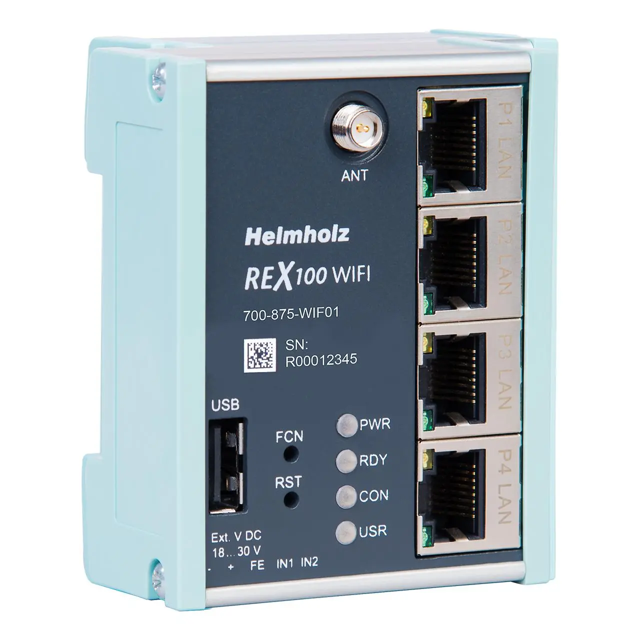 Produktfoto 1 von Helmholz 700-875-WIF01 Industrie-Router WiFi 10/100Mbit/s 2.4GHz IEEE 802.11/b/g/n 150Mbit/s