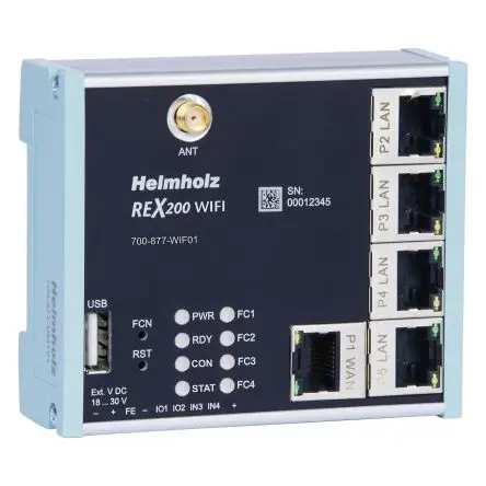 Produktfoto 1 von Helmholz 700-877-WIF02 Industrieller Router WLAN 100Mbit/s 2.4GHz IEEE 802.11 b/g/n 100Mbit/s 4-Port