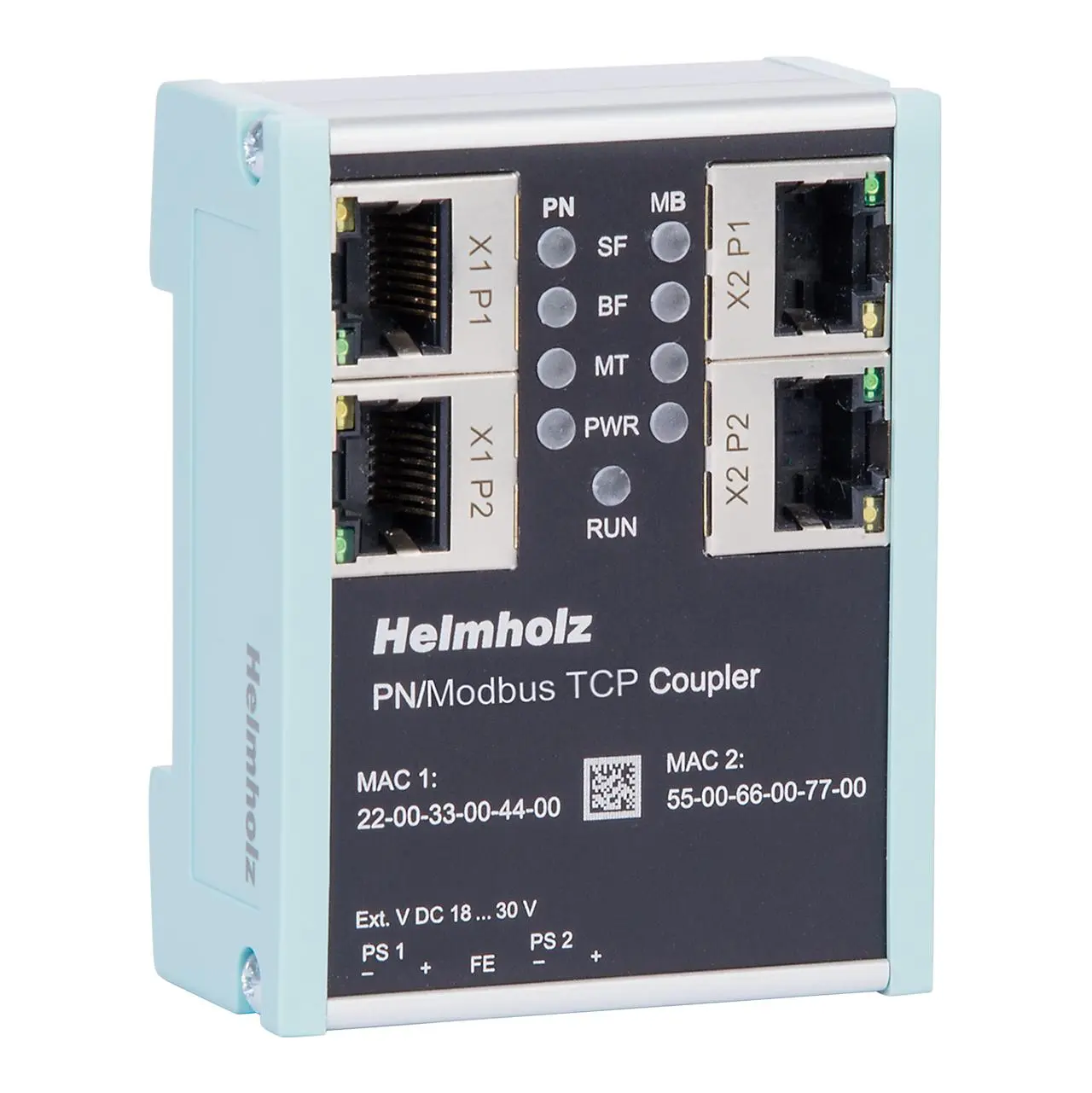 Produktfoto 1 von Helmholz, 159-3MB Kupplung, RJ45, 2 -Port, Typ PN/ModbusTCP
