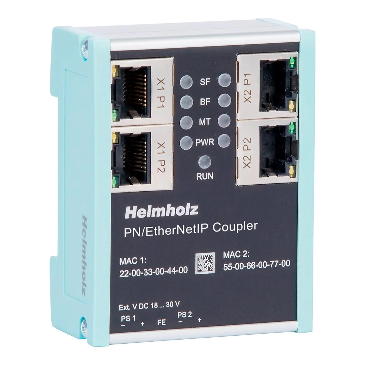 Produktfoto 1 von Helmholz, 160-3EN Kupplung, RJ45, 4 -Port, Typ PN/EtherNetIP