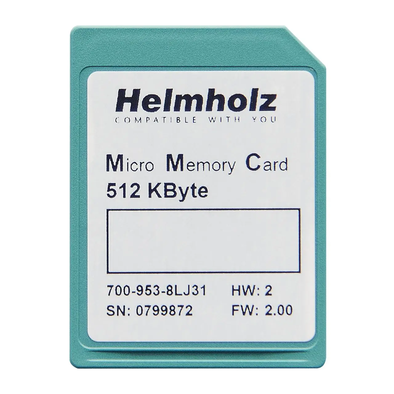 Produktfoto 1 von Helmholz 953-8LJ Speicherkarte für serie 300 2,7 → 3,6 V