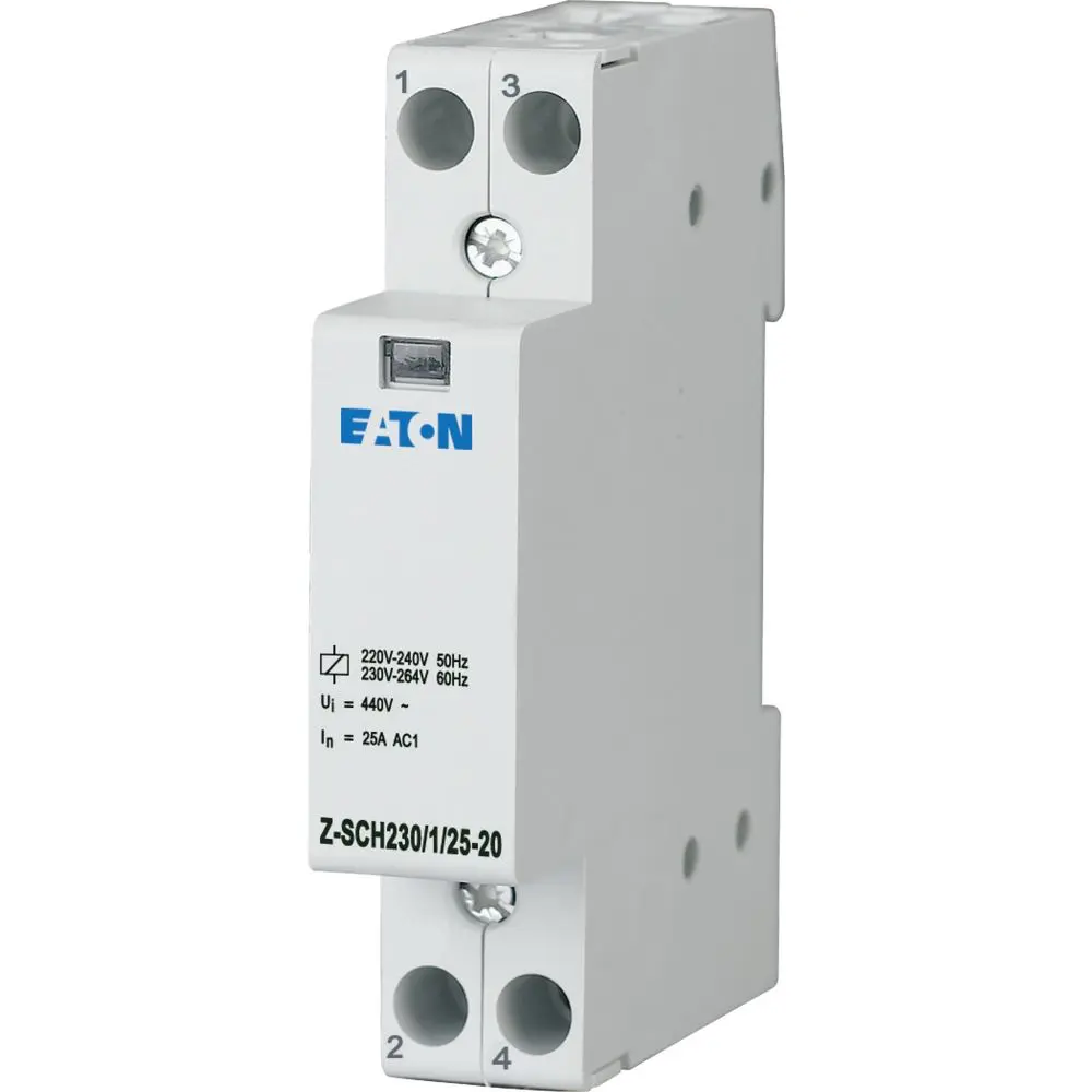 Produktfoto 1 von Eaton 1208 Schütz 230 V-Spule, 2-polig, 440V / 25 A 7.2 W 2 Schließer 2-Hilfskontakte