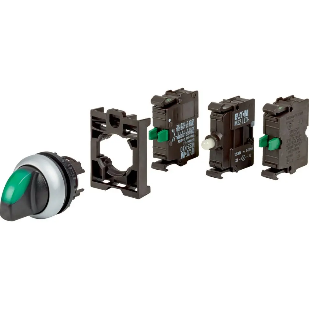 Produktfoto 1 von Eaton M22 Wahlschalter 3-Stufen Handkipphebel 22.5 mm Beleuchtet IP66, 2 Schließer