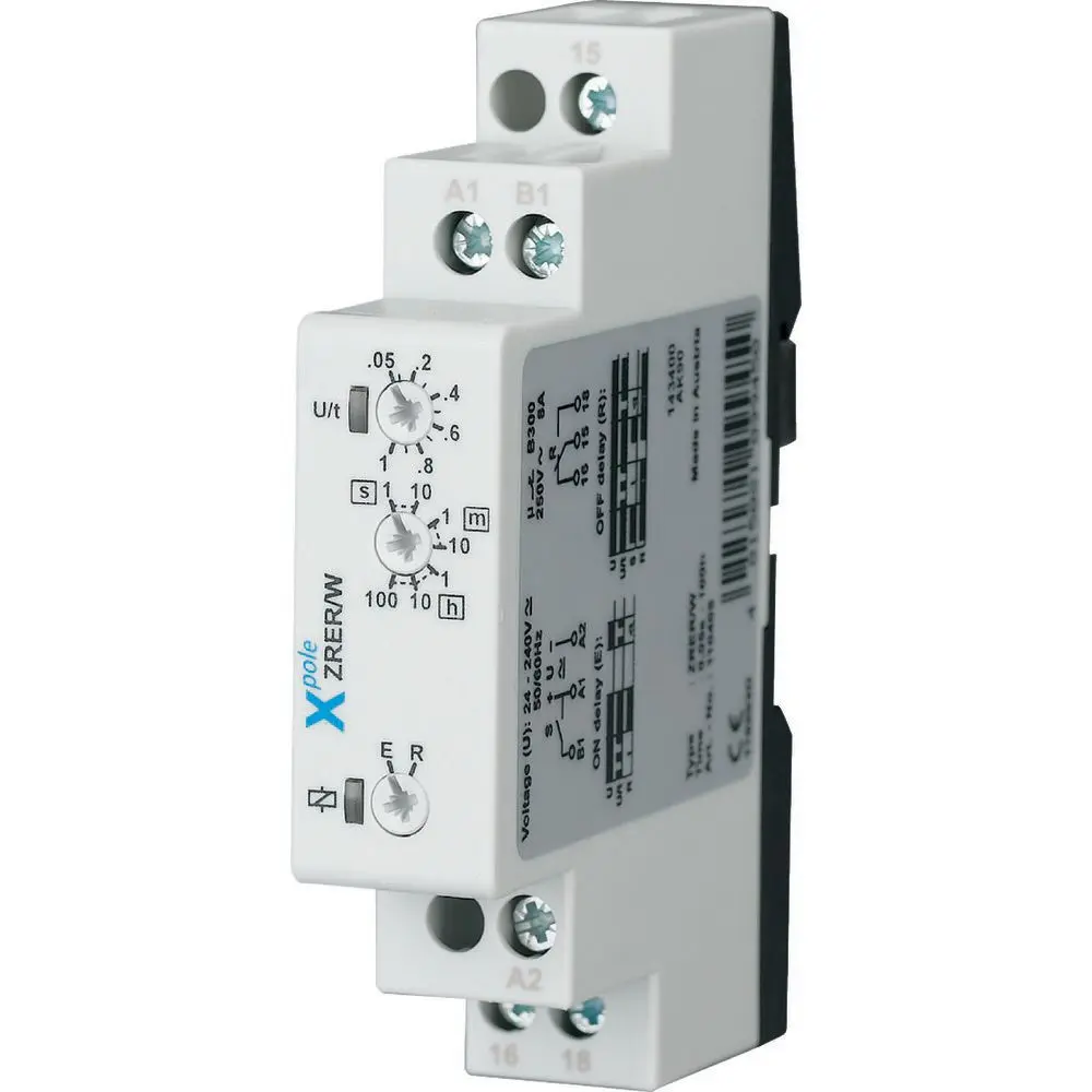 Produktfoto 1 von Eaton ZRER Zeitrelais, DIN-Schienen, 0.05 - 360000s, 24 - 240V ac/dc, 1 Kont. 2, 1-poliger Wechsler