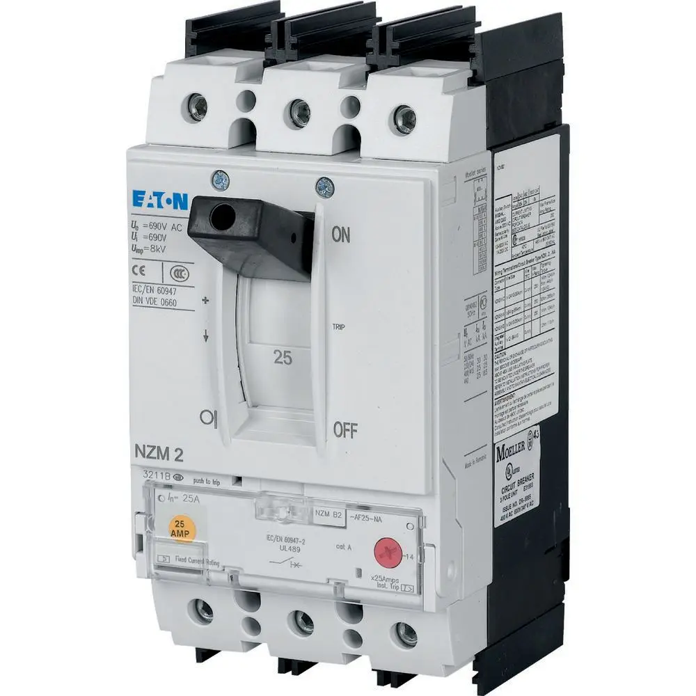 Produktfoto 1 von Eaton NZM NZM, Kompaktschutzschalter 3-polig, 125 A Feststehend / Abschaltvermögen 5 kA 500 V ac