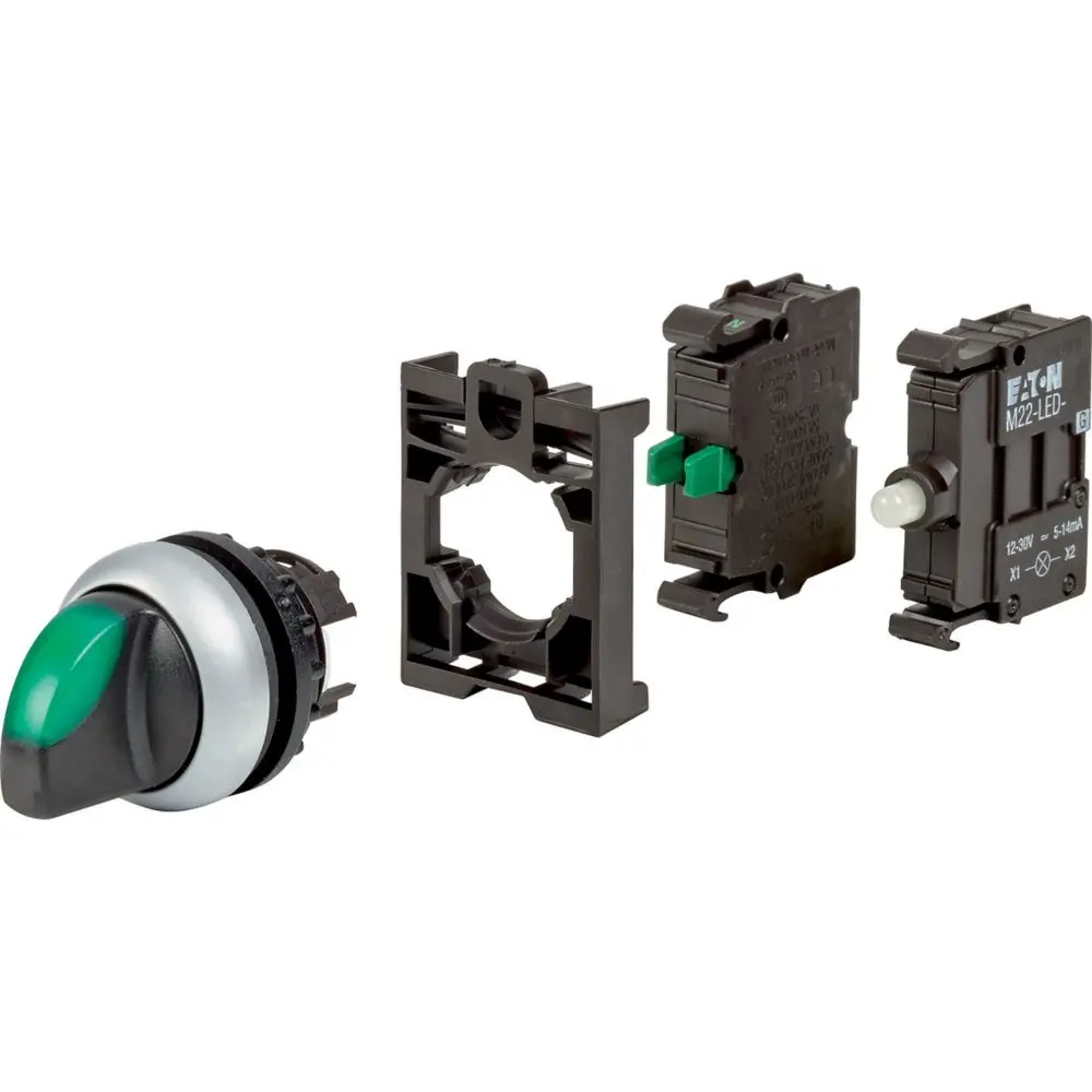 Produktfoto 1 von Eaton M22 Wählschalterkopf 2-Stufen Handkipphebel 22.5 mm Beleuchtet IP66, 1 Schließer