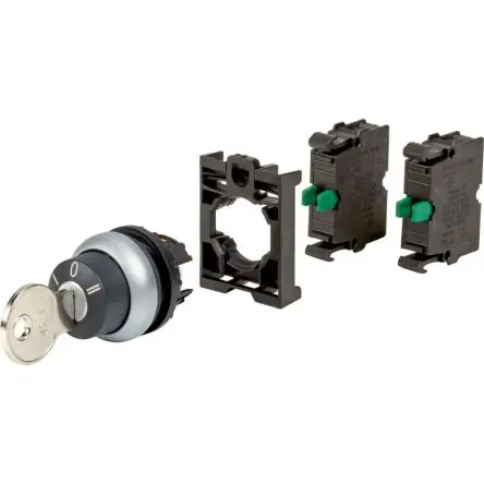 Produktfoto 1 von Eaton Schlüsselschalter Federrückstellung 3-Positionen 2 Schließer 6A Standard IP66
