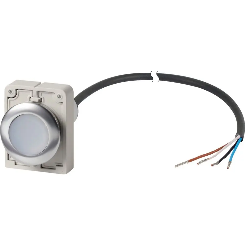 Produktfoto 1 von Eaton C30C Druckschalter Weiß Kabel Ø 30.5 mm, 1 Schließer / 4 A 800 V ac, IP69K, IP40