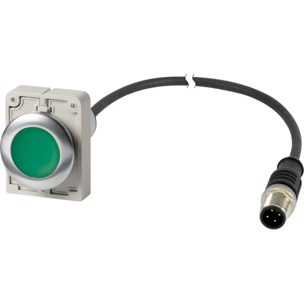 Produktfoto 1 von Eaton C30C Druckschalter Grün Kabel Ø 30.5 mm, 1 Schließer / 4 A 800 V ac, IP69K, IP40