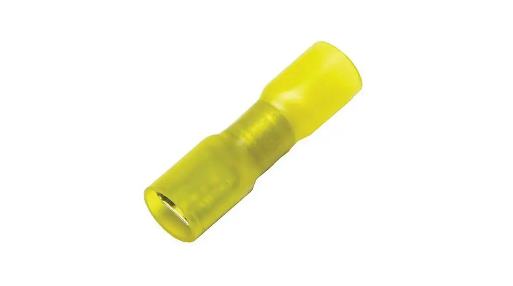 Produktfoto 1 von nVent RAYCHEM B-106 Flachsteckhülse, Gelb, Isoliert, 6.35 x 0.81 mm, Buchse, 22 AWG min, 10 AWG