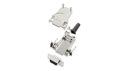 Produktfoto 1 von Encitech Connectors 6355 D-Sub-Steckverbinder Seiteneingang, 9-polig, Kabel Buchse, mit Rändelschraube, Federklammer
