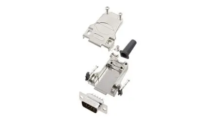 Produktfoto 1 von Encitech Connectors 6355 D-Sub-Steckverbinder Seiteneingang, 9-polig, Kabel Stecker, mit Federklammer montierte Spindel,