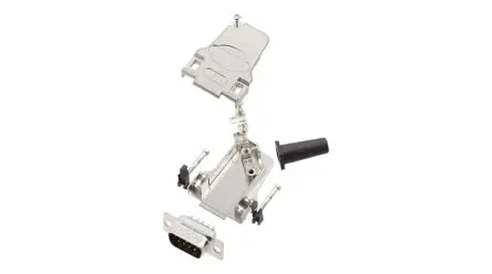 Produktfoto 1 von Encitech Connectors 6355 D-Sub-Steckverbinder Seiteneingang, 9-polig, Kabel Stecker, mit Federklammer montierte Spindel,