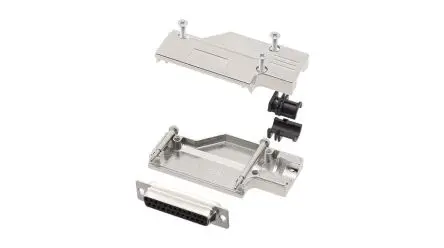 Produktfoto 1 von Encitech Connectors 6355 D-Sub-Gehäuse Seiteneingang, 25-polig, Schwarz, Größe DB, aus Zink