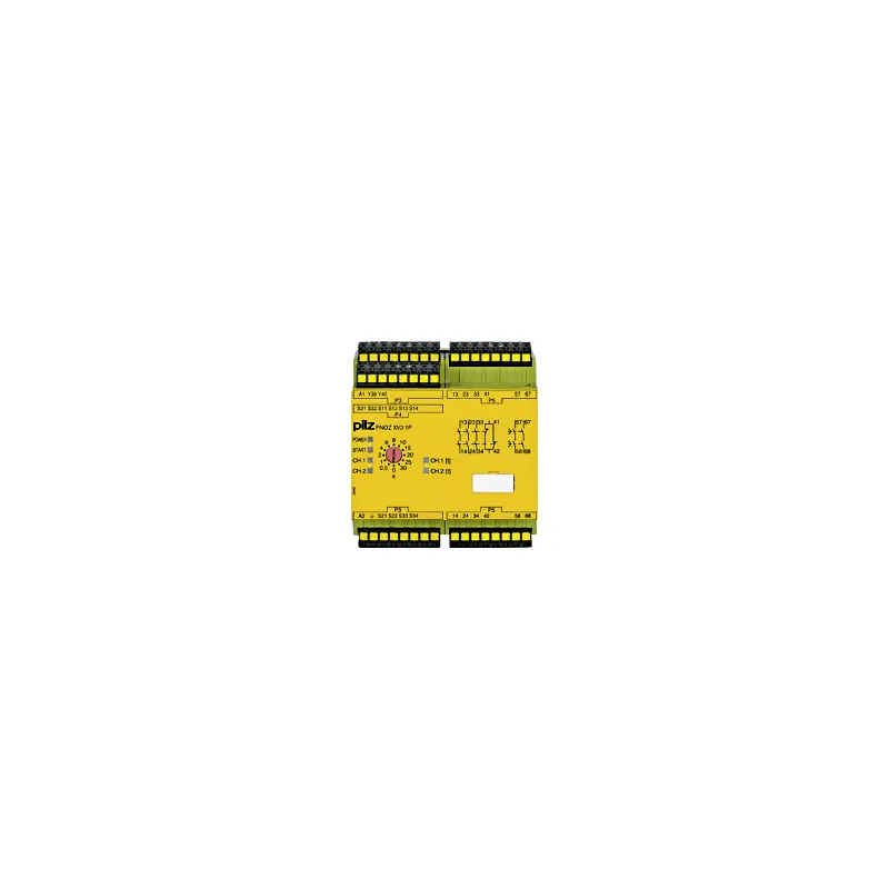 Produktfoto 1 von Pilz 787530 Sicherheitsrelais, 24 → 240V ac/dc, 1, 2-Kanal, 5 Sicherheitskontakte Sicherheitsrelais, 1
